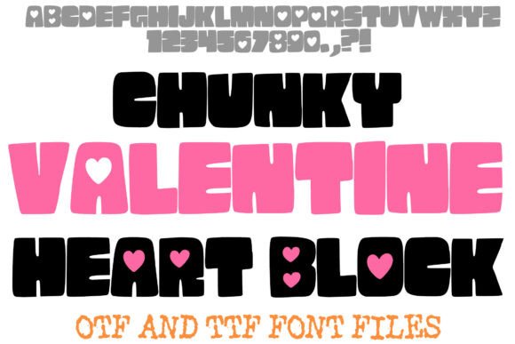 Chunky Valentine Heart Block Font