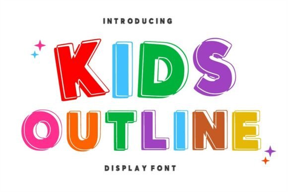 Kids Outline Font for Creative Projects