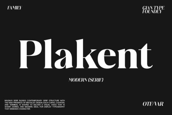 Plakent: Bold Serif Font for Editorial Design
