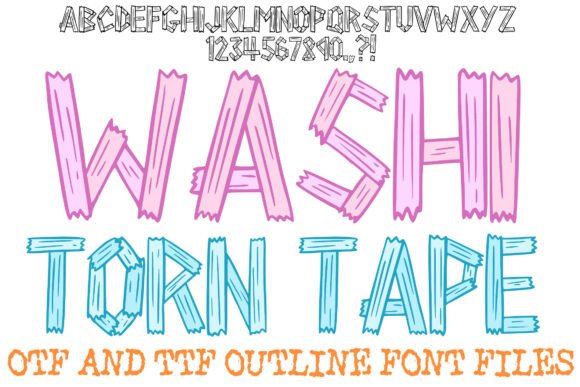 Washi Torn Tape Font for Business